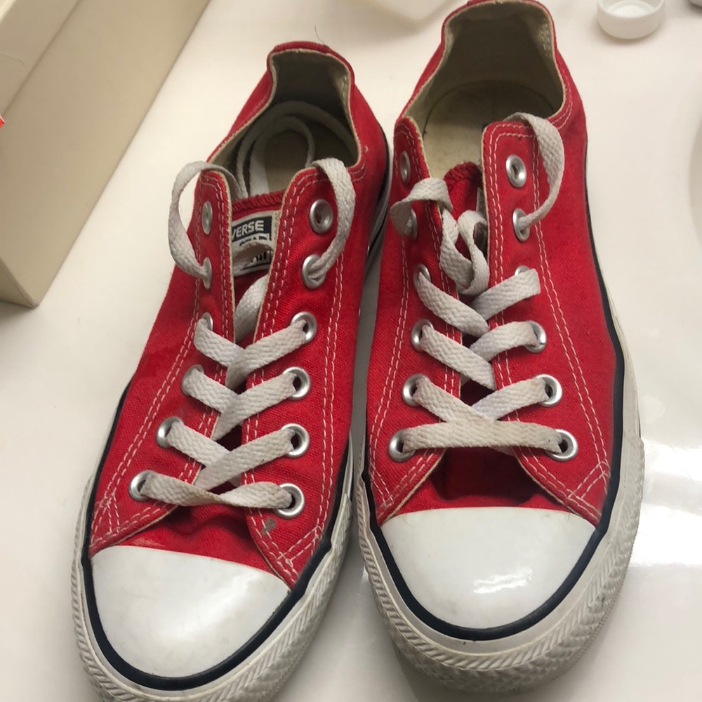 Red low cut converses